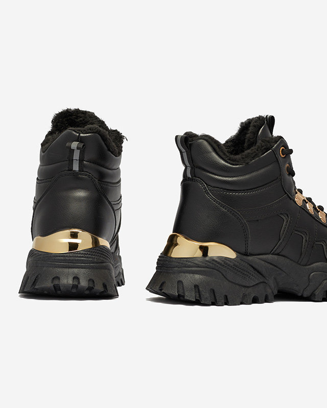 OUTLET Čierne snehové čižmy z ekokože Vetorr- Obuv