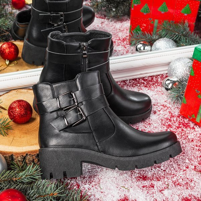 Čierne ploché členkové topánky Deb - Obuv