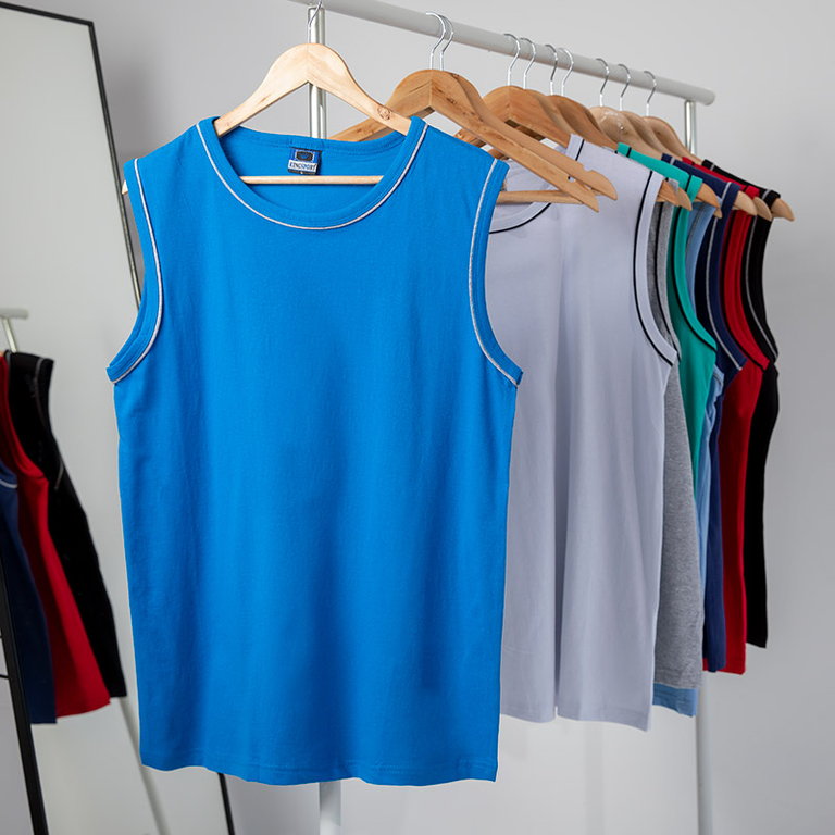 Modré pánske tričko bez rukávov - oblečenie