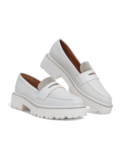 Royalfashion Dámske mokasíny s rhinestones Vinness