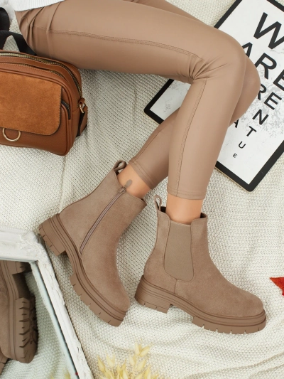 Ženski gležnjarji a'la chelsea iz eko-semiša Lunvor