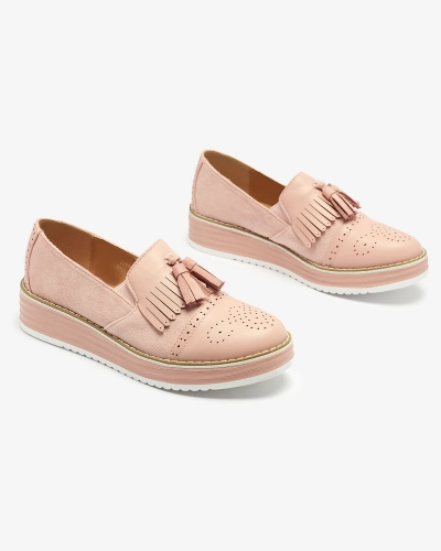 Ružové dámske poltopánky na nízkom podpätku Veolita- Obuv