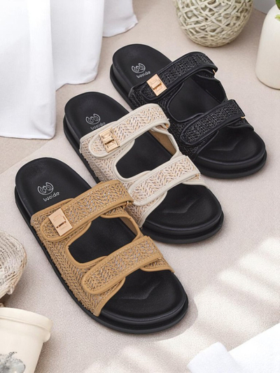 Royalfashion Dámske nazúvacie sandále s pleteninou Delibeli