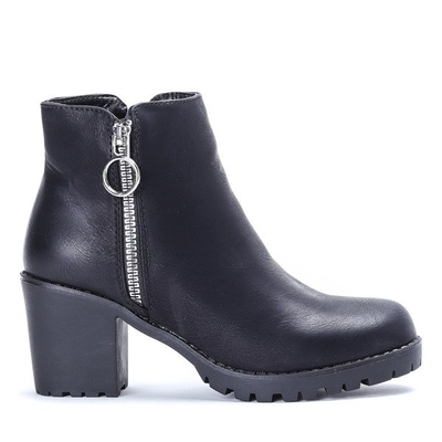 Szare botki na słupku Rebecca- Obuwie