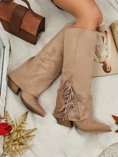 Ženski eko semiš škornji z zgornjim delom Tauren