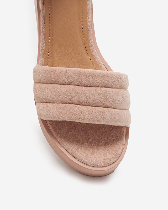 Ružové dámske klinové sandále Okita - Topánky