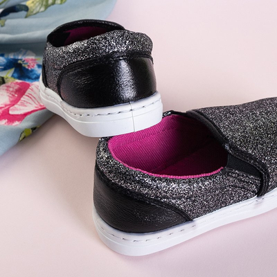 Čierne detské nazúvacie tenisky Talarin - Obuv