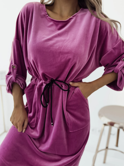 Royalfashion Dámske fuchsiové midi šaty