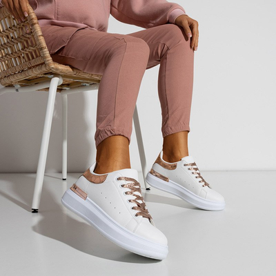 Biele a zlaté dámske športové topánky Pamelia - Oblečenie