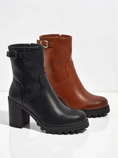 Ženski gležnjarji iz eko usnja s peto Sylvarra