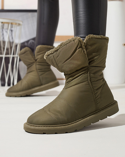 Tmavozelené dámske čižmy a'la snow boots Kalioli- Obuv