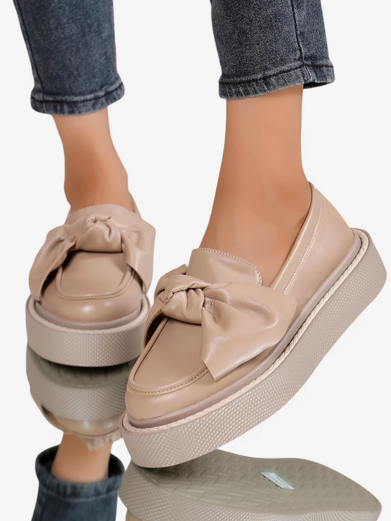 Royalfashion Elegantné dámske mokasíny s mašľou Ortto