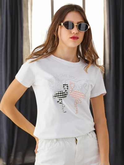 Royalfashion Dámske bavlnené tričko Flaming Love