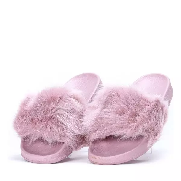 OUTLET Fialové papuče s kožušinkou Millie- Obuv