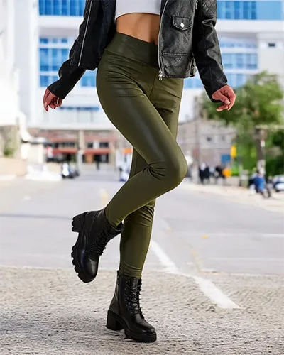 Royalfashion Dámske legíny z ekokože