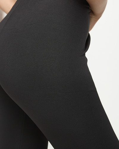 Čierne klasické dámske zateplené legíny PLUS SIZE - Oblečenie