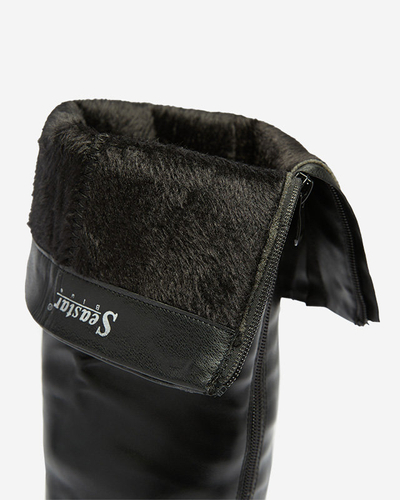 Dámske čižmy pod kolená v čiernej farbe Souve- Footwear