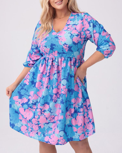 Royalfashion Dámske šaty po kolená s potlačou PLUS SIZE