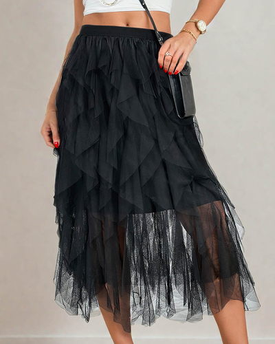 Royalfashion Dámska dvojvrstvová midi sukňa