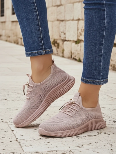Aurelia Rosa – ženski športni copati Royalfashion iz tkanine, roza, nizka peta
