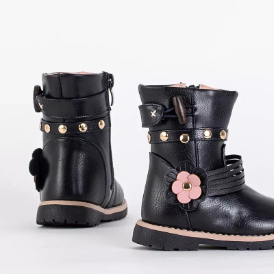 OUTLET Detské tmavomodré čižmy s eko kožou Kisso- Footwear