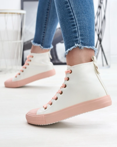 White-Pink Dámske športové tenisky Macako- Footwear