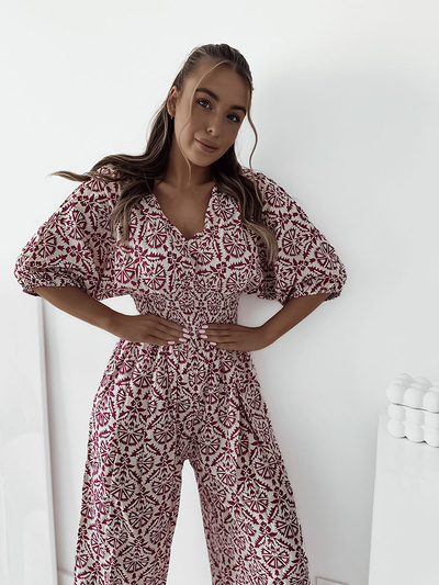 Royalfashion Vzorovaný dámsky overal