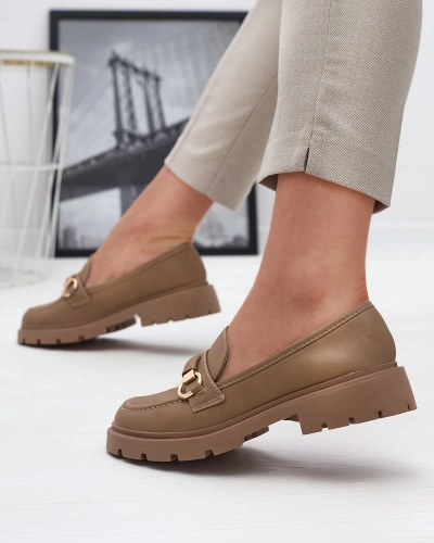 Royalfashion Dámske mokasíny vo svetlohnedej farbe Desise