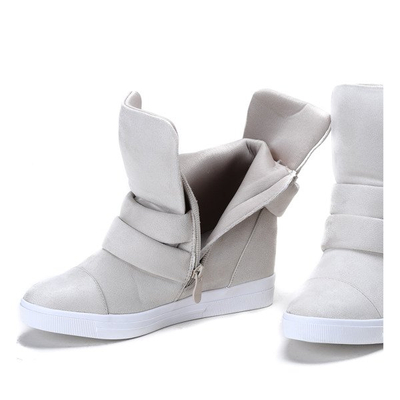 Beżowe sneakersy na krytym koturnie My Little Love- Obuwie