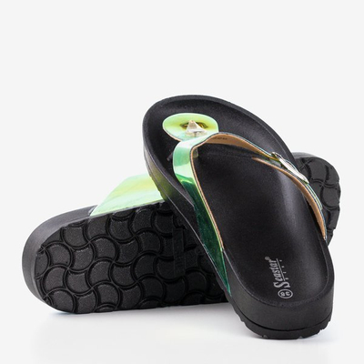 Dámske čierne holografické sandále Manila Buckle - Obuv