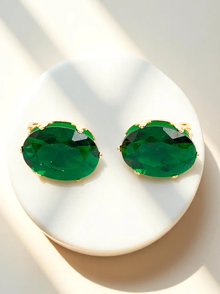 Royalfashion Ženski uhani na sponke s kristali