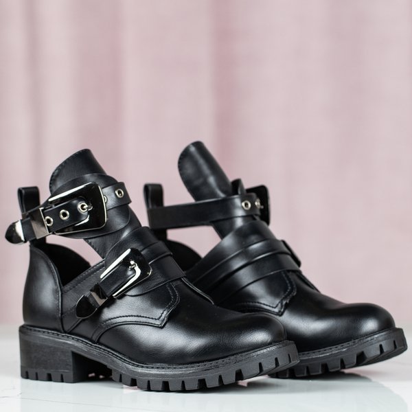 Černé ploché podpatky Loca - Boty 1