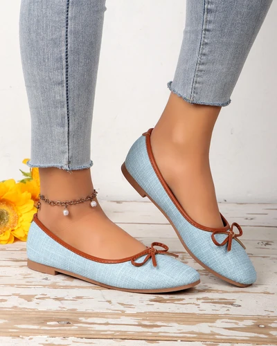 Royalfashion Dámske baleríny s trblietkami a mašlou Aramie