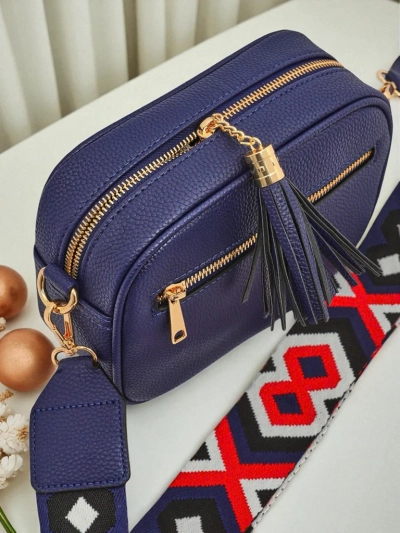 Royalfashion Mala ženska torbica iz eko usnja s pisanim pasom Kovi Lace