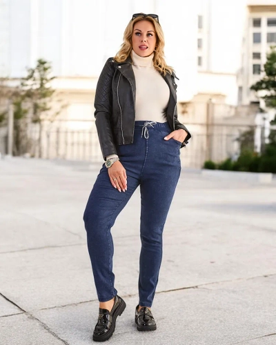 Royalfashion Dámske treggings nohavice pre veľké veľkosti