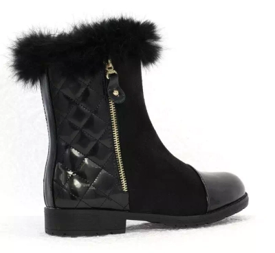 OUTLET Čierne čižmy s prešívaným zvrškom Socorro - Obuv