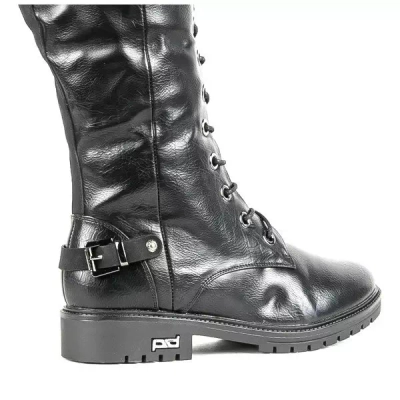 OUTLET Čierne ploché čižmy Kanuti - Topánky