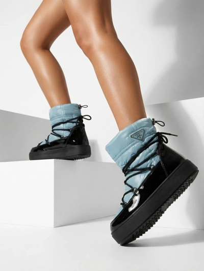 Royalfashion Dámske slip-on čižmy a'la snow boots v modrej farbe Vevnose