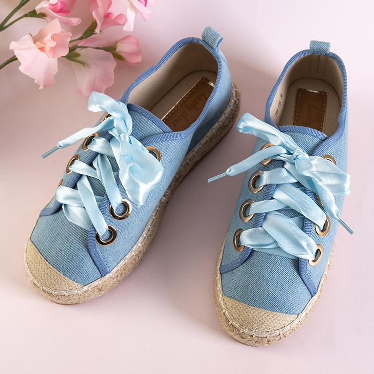Modré dámske tenisky Naoko a'la espadrilles - Topánky