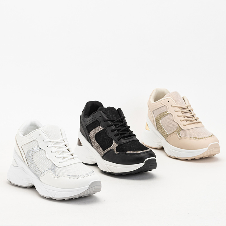 Dámske béžové tenisky so skrytým klinom Waqsy - Obuv