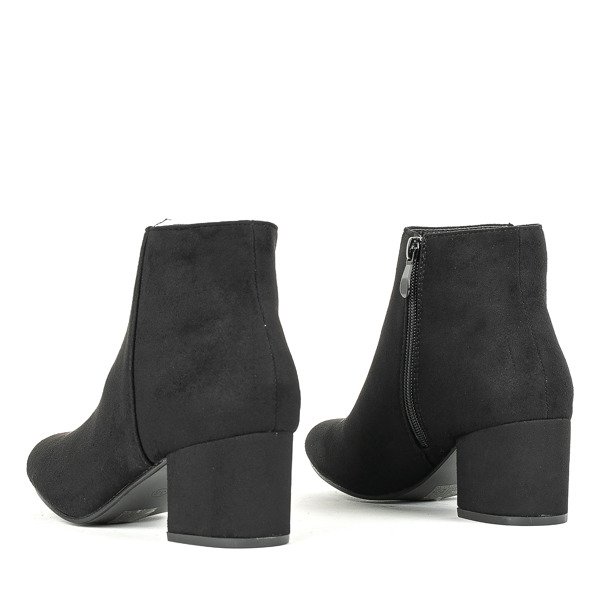 Czarne botki na słupku Mimosa - Obuwie