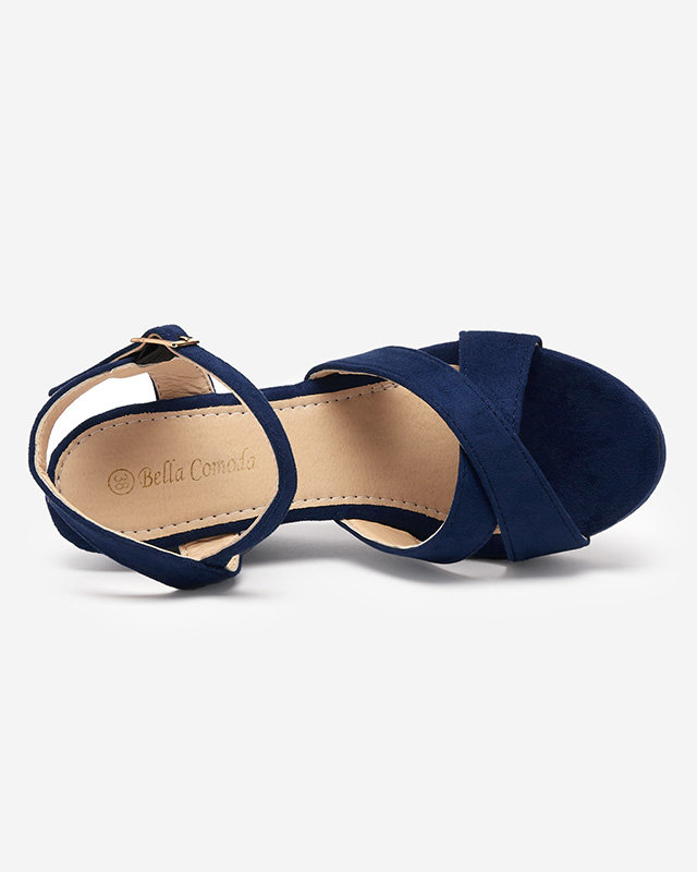 Námornícko modré dámske sandále na stĺpiku Deklis - Obuv