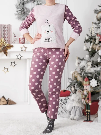 Royalfashion Dámske pyžamo a'la fleece Ahoj Zima