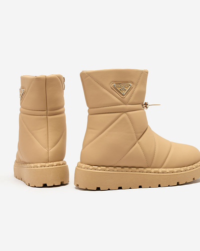Royalfashion Camel dámske čižmy a'la snow boots Oterika