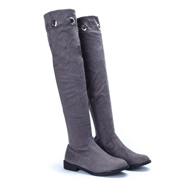 Kozaki w kolorze szarym Miya- Obuwie