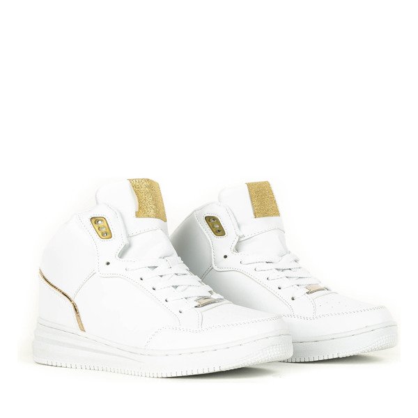 Białe buty sportowe ze złotymi elementami Alto - Obuwie