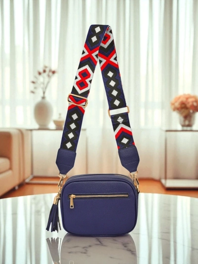 Royalfashion Mala ženska torbica iz eko usnja s pisanim pasom Kovi Lace