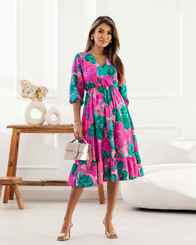 Royalfashion Dámske midi šaty s originálnym vzorom