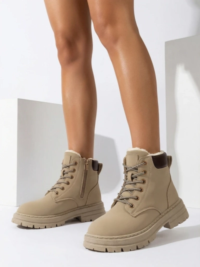 Royalfashion Šedo-hnedé dámske zateplené traperské čižmy Radoras