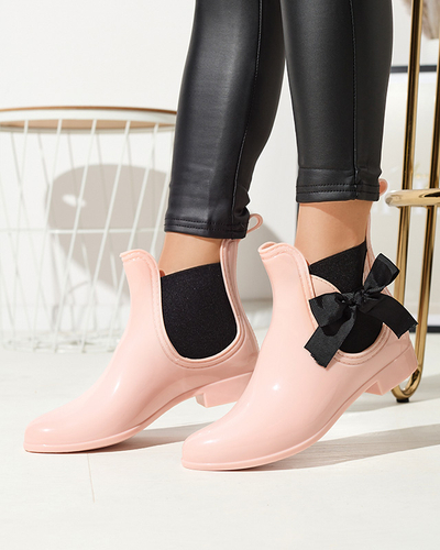 Svetloružové dámske tenisky s mašľou Roberta - Obuv